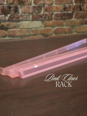Clear Pink Acrylic Mah Jongg Rack with Pusher – 18.5" (Set of 4)